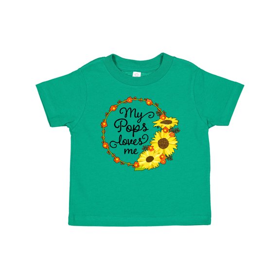 Inktastic My Pops Loves Me with Sunflower Wreath Boys or Girls Baby T-Shirt