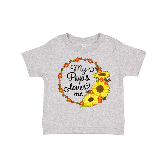 Inktastic My Pops Loves Me with Sunflower Wreath Boys or Girls Toddler T-Shirt