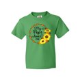 thumbnail image 1 of Inktastic My Pops Loves Me with Sunflower Wreath Youth T-Shirt, 1 of 5