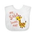 thumbnail image 1 of Inktastic My Saba Loves Me Cute Giraffe Boys or Girls Baby Bib, 1 of 4