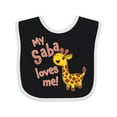 thumbnail image 1 of Inktastic My Saba Loves Me Cute Giraffe Boys or Girls Baby Bib, 1 of 4