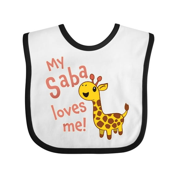 Inktastic My Saba Loves Me Cute Giraffe Boys or Girls Baby Bib