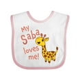 thumbnail image 1 of Inktastic My Saba Loves Me Cute Giraffe Boys or Girls Baby Bib, 1 of 4
