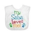 thumbnail image 1 of Inktastic My Saba Loves Me Boys or Girls Baby Bib, 1 of 4