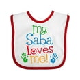 thumbnail image 1 of Inktastic My Saba Loves Me Boys or Girls Baby Bib, 1 of 4