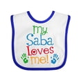 thumbnail image 1 of Inktastic My Saba Loves Me Boys or Girls Baby Bib, 1 of 4