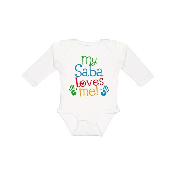 Inktastic My Saba Loves Me Boys or Girls Long Sleeve Baby Bodysuit