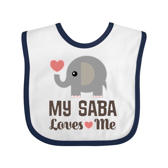 Inktastic My Saba Loves Me Grandson Granddaughter Boys or Girls Baby Bib