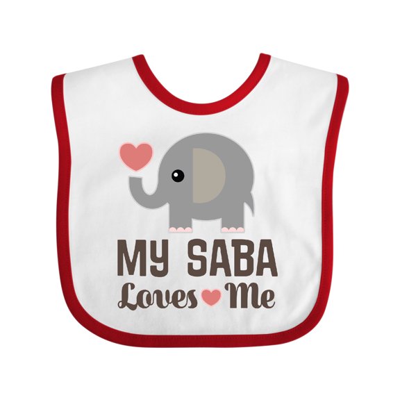 Inktastic My Saba Loves Me Grandson Granddaughter Boys or Girls Baby Bib