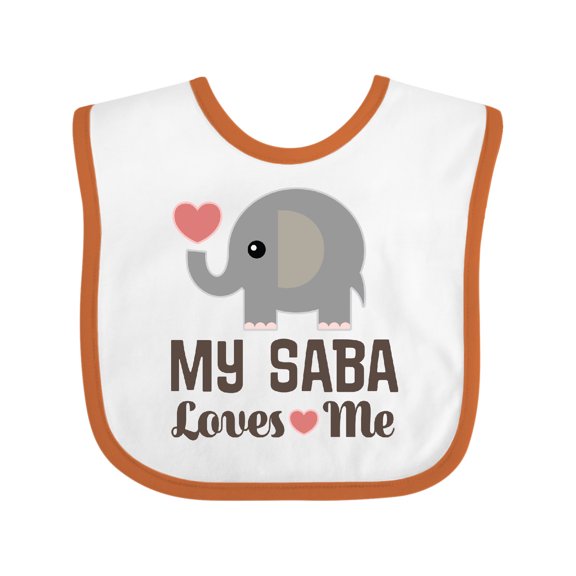 Inktastic My Saba Loves Me Grandson Granddaughter Boys or Girls Baby Bib