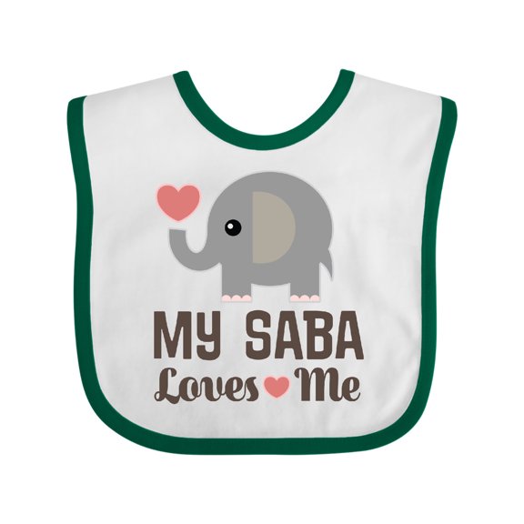 Inktastic My Saba Loves Me Grandson Granddaughter Boys or Girls Baby Bib