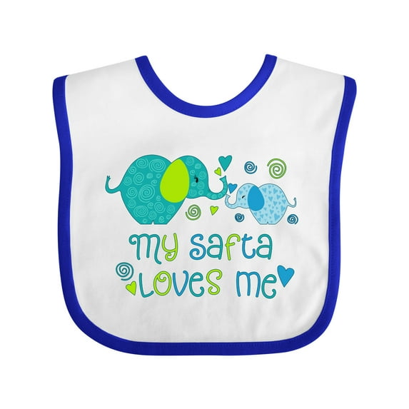 Inktastic My Safta Loves Me Cute Elephants Boys or Girls Baby Bib