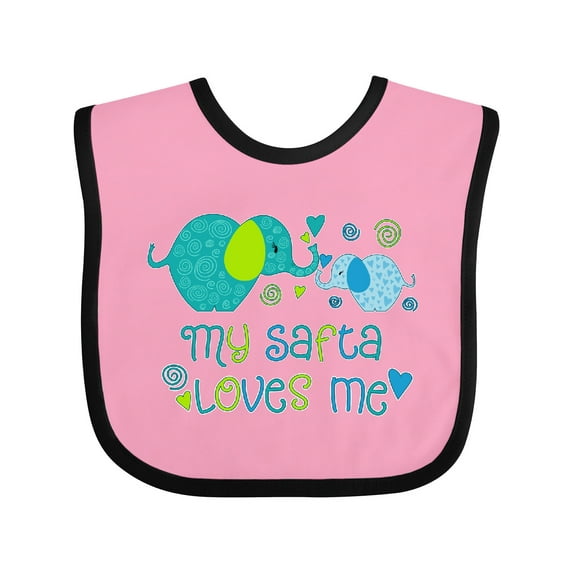 Inktastic My Safta Loves Me Cute Elephants Boys or Girls Baby Bib