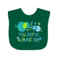 thumbnail image 1 of Inktastic My Safta Loves Me Cute Elephants Boys or Girls Baby Bib, 1 of 4