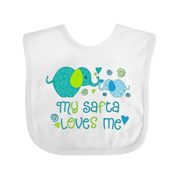 Inktastic My Safta Loves Me Cute Elephants Boys or Girls Baby Bib