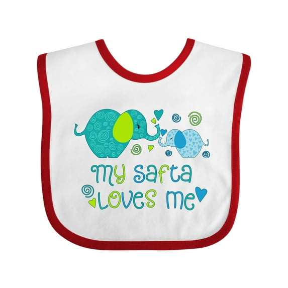 Inktastic My Safta Loves Me Cute Elephants Boys or Girls Baby Bib