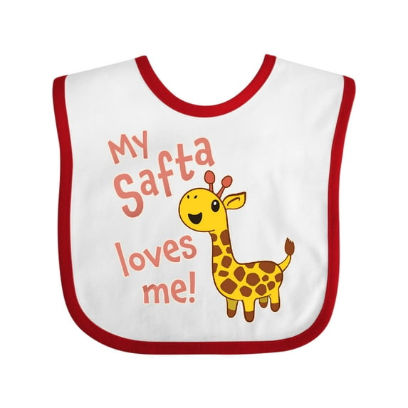 Inktastic My Safta Loves Me Cute Giraffe Boys or Girls Baby Bib