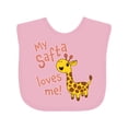 thumbnail image 1 of Inktastic My Safta Loves Me Cute Giraffe Boys or Girls Baby Bib, 1 of 4