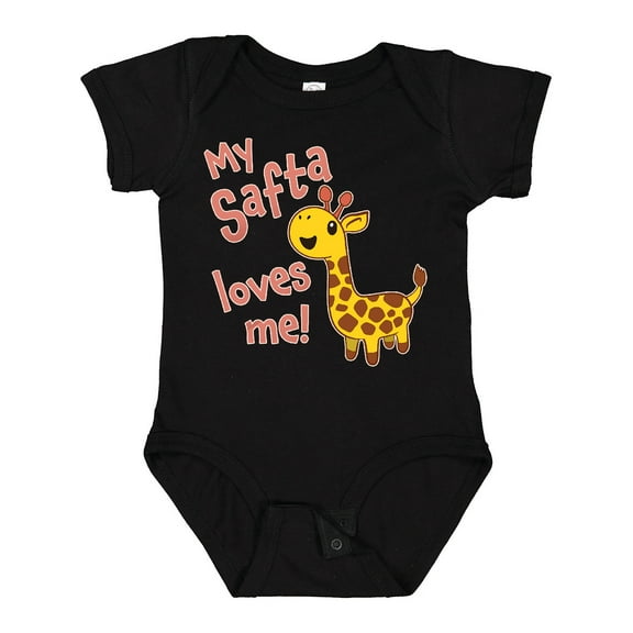 Inktastic My Safta Loves Me Cute Giraffe Boys or Girls Baby Bodysuit