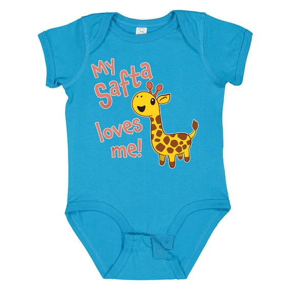 Inktastic My Safta Loves Me Cute Giraffe Boys or Girls Baby Bodysuit