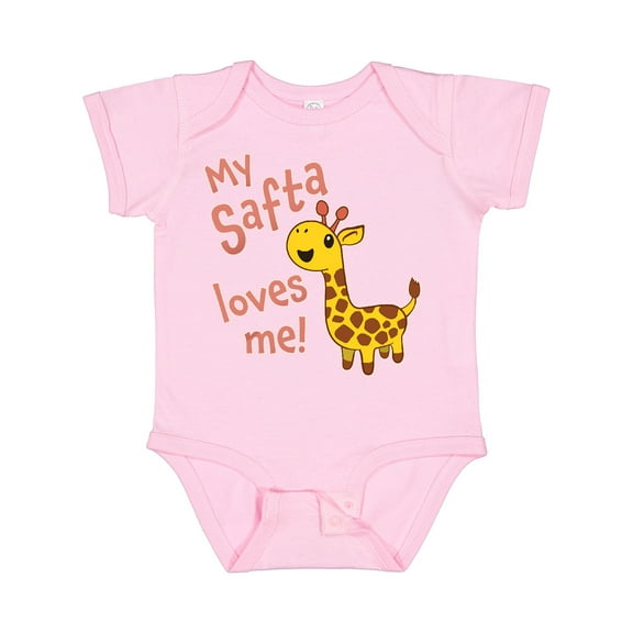 Inktastic My Safta Loves Me Cute Giraffe Boys or Girls Baby Bodysuit