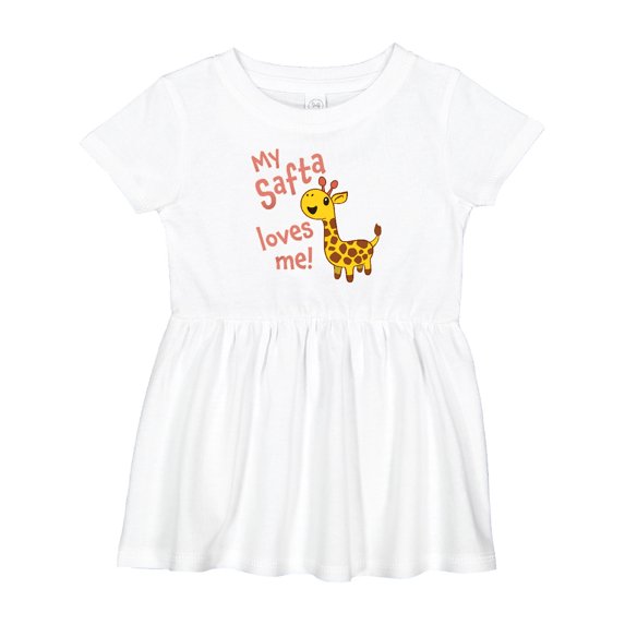 Inktastic My Safta Loves Me Cute Giraffe Girls Baby Dress