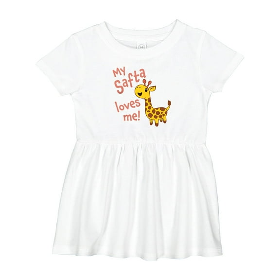 Inktastic My Safta Loves Me Cute Giraffe Girls Baby Dress