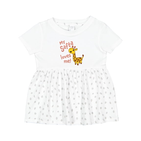 Inktastic My Safta Loves Me Cute Giraffe Girls Baby Dress