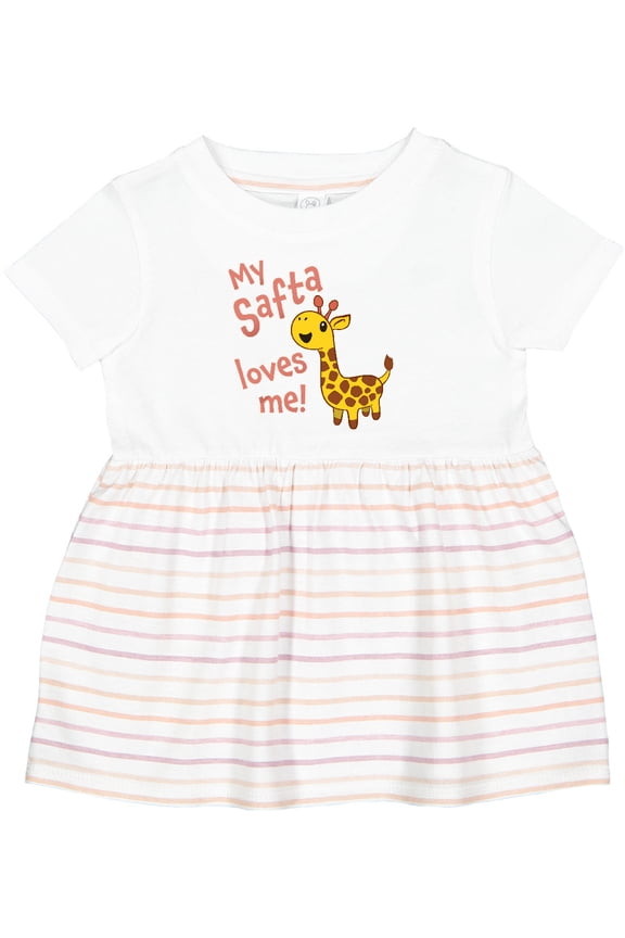 My Safta Loves Me Cute Giraffe Girls Baby Dress