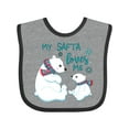 thumbnail image 1 of Inktastic My Safta Loves Me- Cute Polar Bears Boys or Girls Baby Bib, 1 of 4