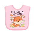 thumbnail image 1 of Inktastic My Safta Loves Me- Little Fox Boys or Girls Baby Bib, 1 of 4