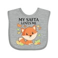 thumbnail image 1 of Inktastic My Safta Loves Me- Little Fox Boys or Girls Baby Bib, 1 of 4