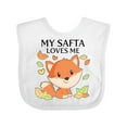 thumbnail image 1 of Inktastic My Safta Loves Me- Little Fox Boys or Girls Baby Bib, 1 of 4