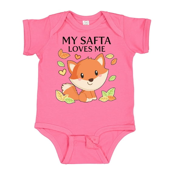 Inktastic My Safta Loves Me Little Fox Boys or Girls Baby Bodysuit