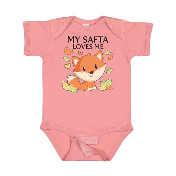 Inktastic My Safta Loves Me Little Fox Boys or Girls Baby Bodysuit
