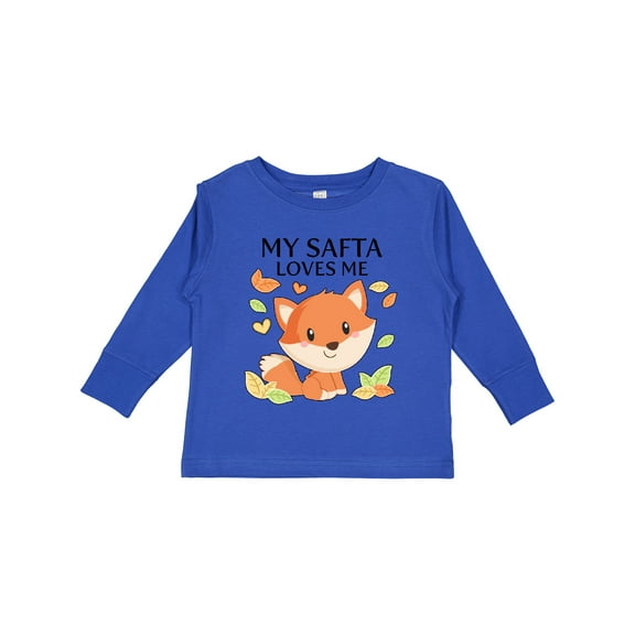 Inktastic My Safta Loves Me Little Fox Boys or Girls Long Sleeve Toddler T-Shirt
