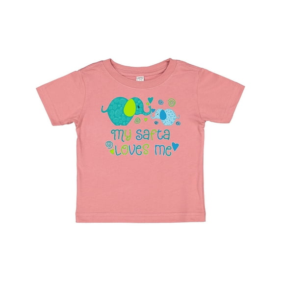 Inktastic My Safta Loves Me Cute Elephants Boys or Girls Baby T-Shirt
