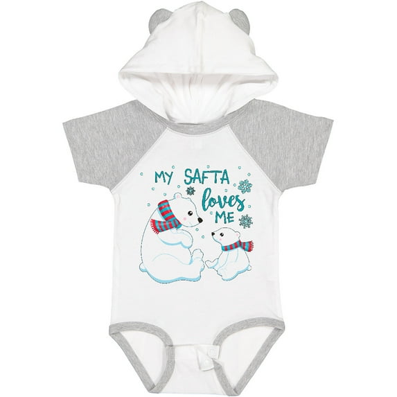 Inktastic My Safta Loves Me Cute Polar Bears Boys or Girls Baby Bodysuit