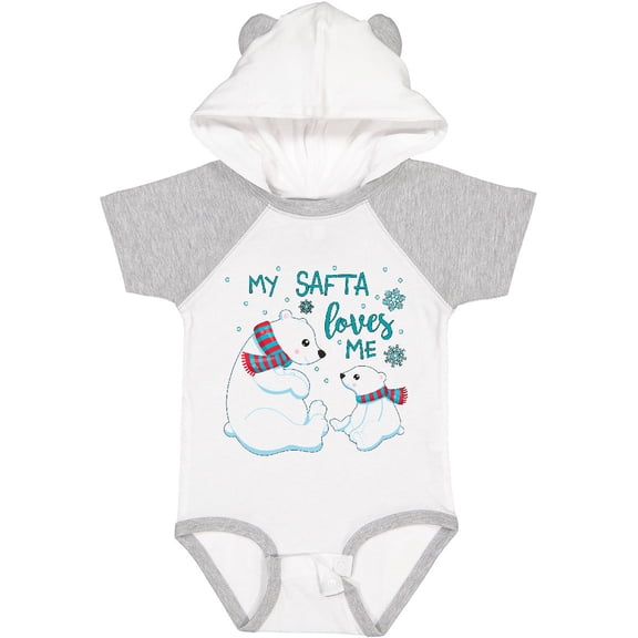 Inktastic My Safta Loves Me Cute Polar Bears Boys or Girls Baby Bodysuit