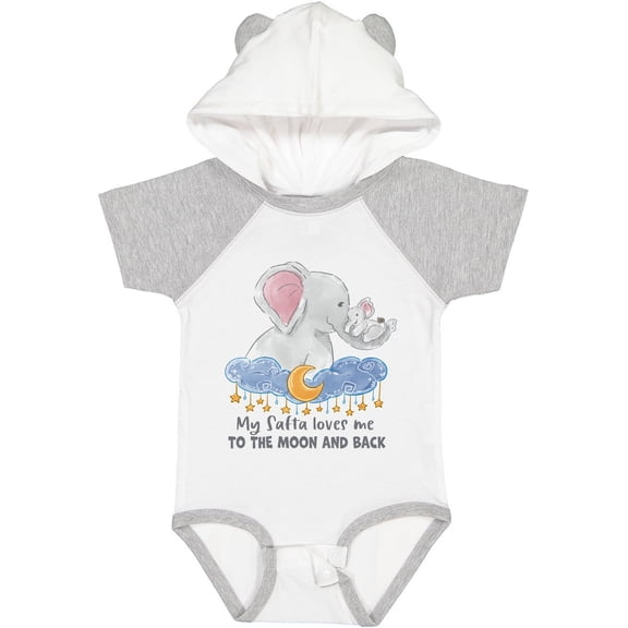 Inktastic My Safta Loves Me to the Moon and Back Elephant Family Boys or Girls Baby Bodysuit