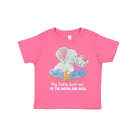 Inktastic My Safta Loves Me to the Moon and Back Elephant Family Boys or Girls Toddler T-Shirt