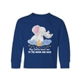 thumbnail image 1 of Inktastic My Safta Loves me to the Moon and Back Elephant Family Long Sleeve Youth T-Shirt, 1 of 5