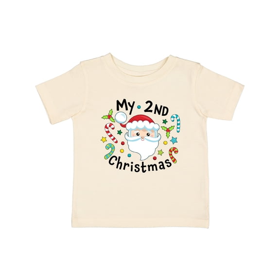 Inktastic My Second Christmas Santa with Candy Canes Boys or Girls Baby T-Shirt