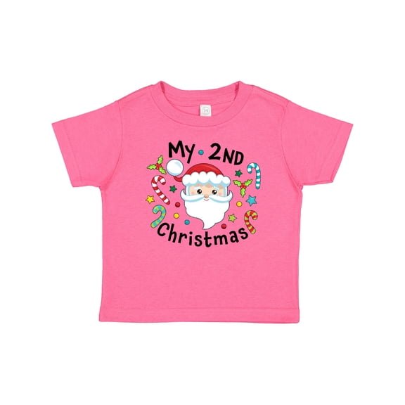 Inktastic My Second Christmas Santa with Candy Canes Boys or Girls Baby T-Shirt