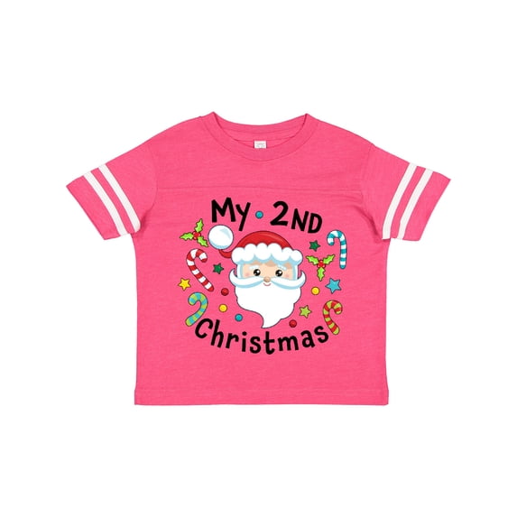 Inktastic My Second Christmas Santa with Candy Canes Boys or Girls Toddler T-Shirt