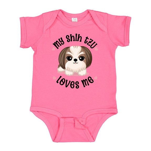 Inktastic My Shih Tzu Dog Loves Me Girls Baby Bodysuit