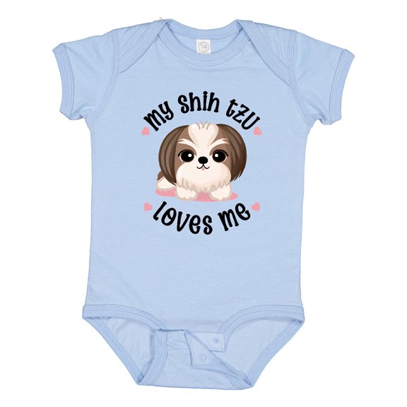 Inktastic My Shih Tzu Dog Loves Me Girls Baby Bodysuit