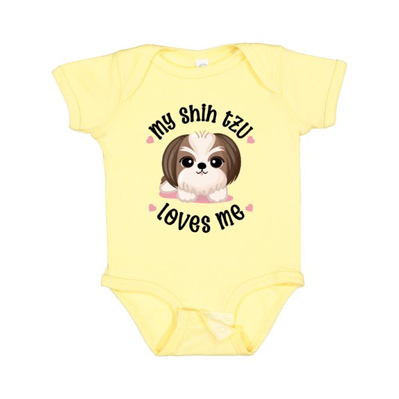 Inktastic My Shih Tzu Dog Loves Me Girls Baby Bodysuit
