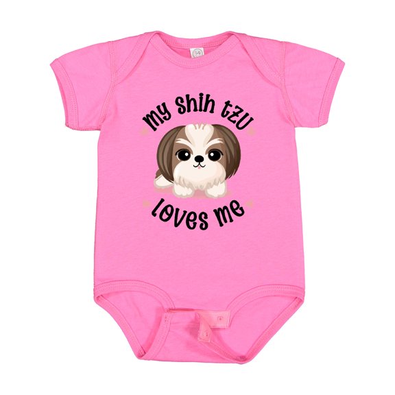Inktastic My Shih Tzu Dog Loves Me Girls Baby Bodysuit