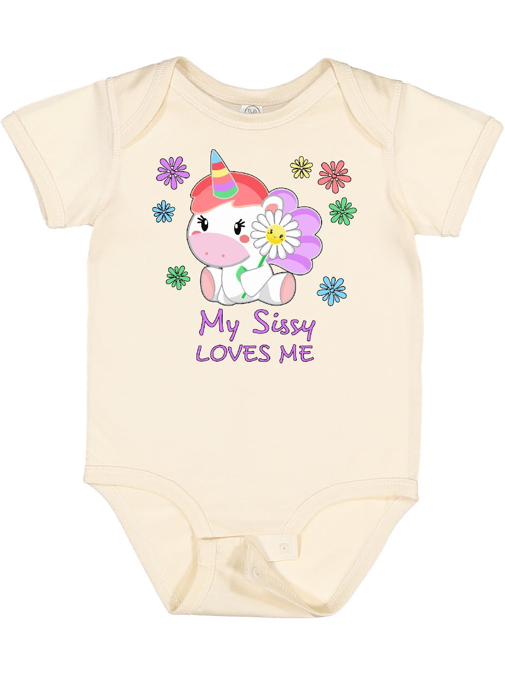 Inktastic My Sissy Loves Me Cute Unicorn Boys or Girls Baby Bodysuit Walmart